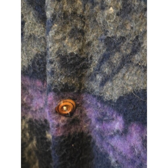 San Cristobal Women's 100% Alpaca Wool Button Down Hooded JACKET With Llamas - Picture 3 of 5